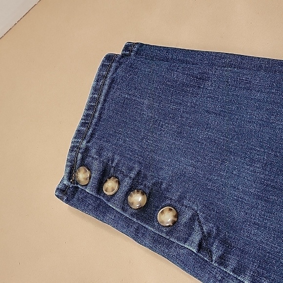 LOFT Size 31 / 12 Dark Wash Skinny Denim High Rise Ankle Snap Jeans - Picture 2 of 15